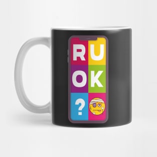 R U OK text message Mug